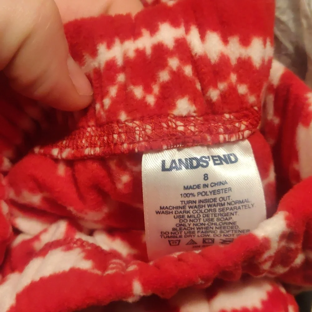 New!Lands' end Warm kids flame-resistant pants/ PJ/sleepwear set sz 8 Cottage Co